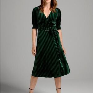 ModCloth A Victorian Drama Wrap Dress in Green